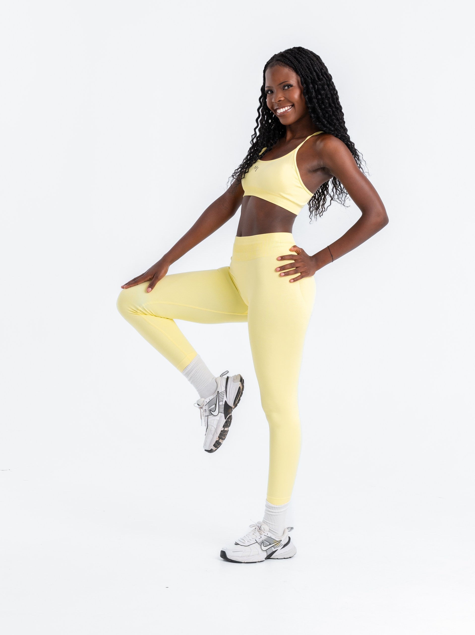 MT Fit Sculpt Active Set – Lemon (Sports Bra & Leggings)